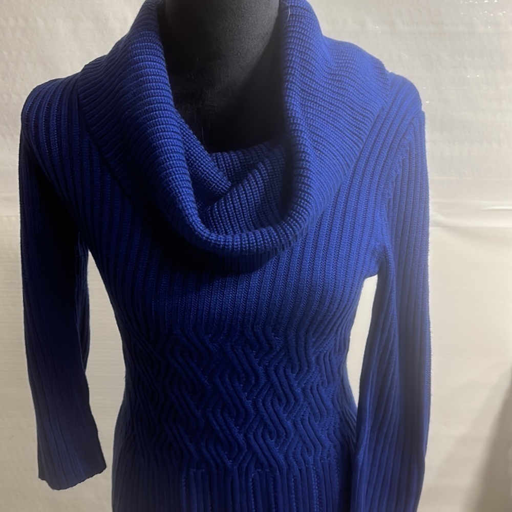 Eliza J Fit & Flare Cable Knit Solid Sweater Dress - Picture 2 of 7